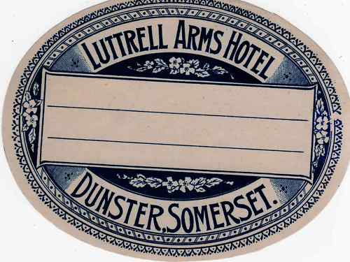 Luggage label of The Luttrell Arms Hotel